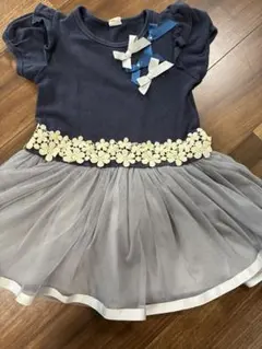 Bee des bee半袖ワンピース 120 チュール リボン BEBE