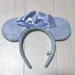 ディズニー ミニー水色 レース カチューシャ