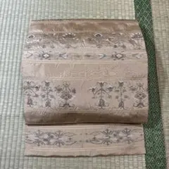 名古屋帯 華紋 花唐草文様 ベージュ1587Aのサムネイル