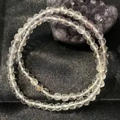 キラキラカット☆フローライト2連ブレスレット☆約4.5ミリ玉☆プロフ必読☆