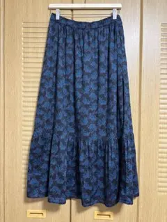 ユニクロANNA SUI花柄フレアロングスカート　L