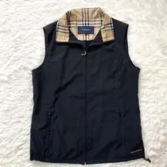 Burberry バーバリーゴルフ L 黒 ジップベスト ノバチェック 洗えるのサムネイル