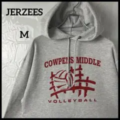 プルオーバーパーカー　jerzeesジャージーズ 白ホワイト　カレッジロゴ古着