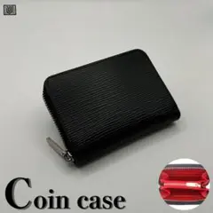 【ブラック×レッド】エピ柄 レザー メンズ レディース ミニ財布 コインケース