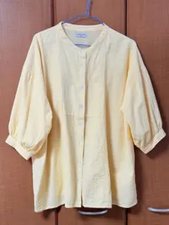 Samansa Mos2 ☆バンドカラー七分袖ブラウス