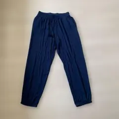 ユニクロ　UNIQLO　サテンドレープジョガーパンツ　M　ネイビー