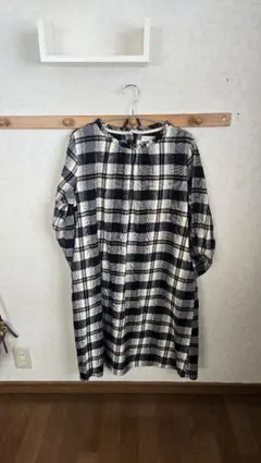 チェック柄長袖シャツ ワンピースのサムネイル