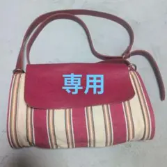 ILBISONTE イルビゾンデ本革 ストライプ ショルダーバッグ　赤