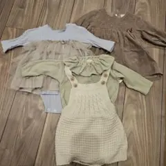 petit main フリルロンパース 70サイズ　3点セット秋冬物