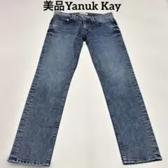 美品Yanuk Kayスリムテーパードデニムパンツ ライトブルー 24サイズM