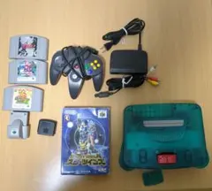 【送料込み】ニンテンドー64＋カセット4本セット　メモリー拡張パック付