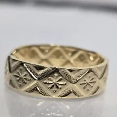 マ*ク様 【雪結晶】スプーンリング ゴールドカラー 23号前後