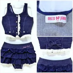 SE3-V80☆mezzopianoメゾピアノ デニム水着 レース付き 130◎