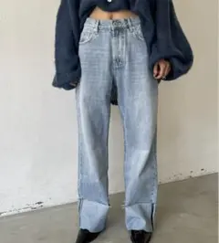 AIC ヴィンテージウォッシュワイドフィットデニムパンツ