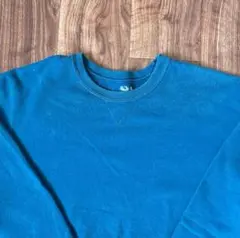珍カラー　無地スウェット　ダークブルー クルーネック トレーナー　古着