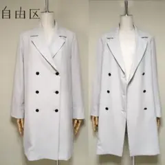 美品◇自由区 洗える 薄手 ミディアム丈 トレンチコート スプリングコート 38のサムネイル