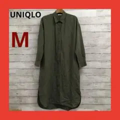 UNIQLO シャツワンピース レディース M グリーン
