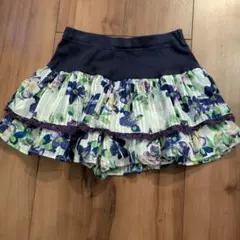 ANNA SUI フラワー柄フリルキュロットスカート 140cm