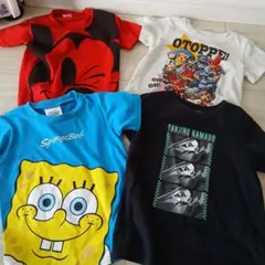 100センチ Tシャツ 4枚セット 鬼滅 スポンジボブ ミッキー オトッペ