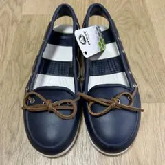 CROCS ビーチライン ボートシュー W6 ネイビー　デッキシューズのサムネイル