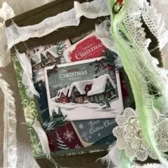 ☆ジャンクジャーナル☆グリーン＆ホワイト系Xmasジャーナル