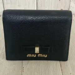 MIUMIU マドラスフィオッコリボン ポシェット クロスボディ ブラック 