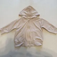 新品未使用品　バースデー　ベージュ フード付き薄手パーカーアウター80