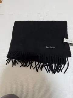 Paul Smith 黒 フリンジ付きマフラー