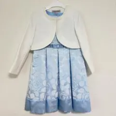 女の子 フォーマル ワンピース ボレロ コサージュ セット 130 靴19cmのサムネイル