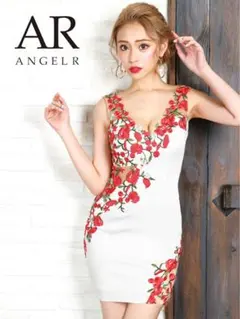 AR ANGELR 花柄刺繍 タイトドレス