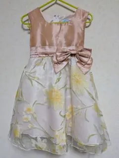 キャサリンコテージ 花柄 リボン付きオーガンジードレス　100cm