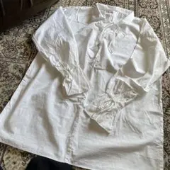 ホワイト長袖シャツ リボン付き　#Newans
