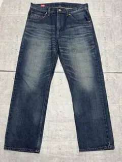 美品 EDWIN ブルートップ インディゴ デニム 刻印ロゴ エドウィン