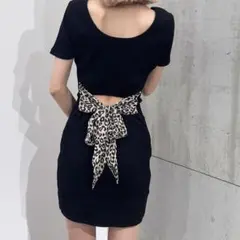 GYDA BACKリボン クルーネック ワンピース