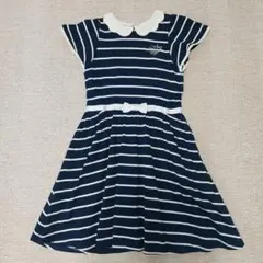 mezzo piano ワンピース ネイビー ストライプ 半袖