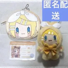 初音ミク キャンドゥ 鏡音リン ぬいぐるみキーホルダ フェイスフラットポーチ