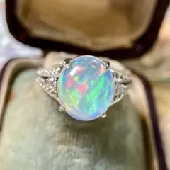 PT950 オパール ダイヤモンド リング 2.397ct 遊色効果 大粒 - メルカリ