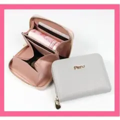 【新品】ミニ財布　コインケース　小銭入れ　ミニウォレット　グレー　軽量
