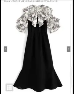 トワルドジュイ柄ボウタイフリルワンピース tu604 グレイル　GRL