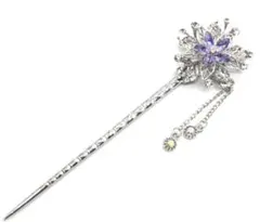 簪 かんざし 一本 和装 髪飾り 着物 留袖 アンティーク 花 パープル 夏