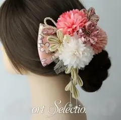 和装 洋装 髪飾り 花飾り ヘアーアクセサリー 七五三 Collar：ピンク