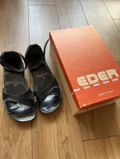 EDER エダー　ストラップサンダル ブラック 37 レザー　本革のサムネイル