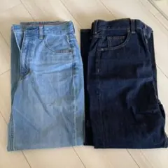 GU ハイウエストストレートジーンズ