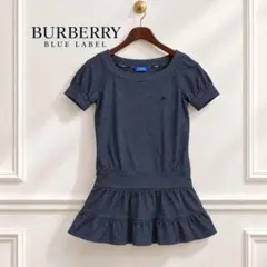 BURBERRY BLUE LABEL ウール ワンピース ホース刺繍 フリル