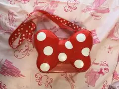 ディズニーミニー ポップコーンバケット リボン バッグ 赤 ドット