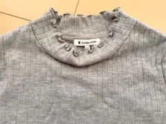 GLOBAL WORK グレー フリルネックセーター M