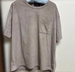 SHAGGY ベージュ スエード生地Tシャツ