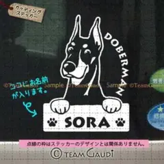 ドーベルマン No1　名前入 カッティングステッカー ドッグインカー　シール　犬