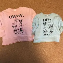 Litteミッキーマウス トレーナー 2点セット　お揃い　110 90