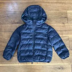 UNIQLO フード付きダウンコート 110 ネイビー